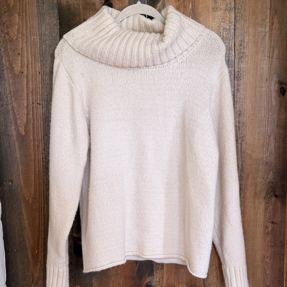 Cozy Cream Cowl Neck Women's Sweater with Slit Sleeves